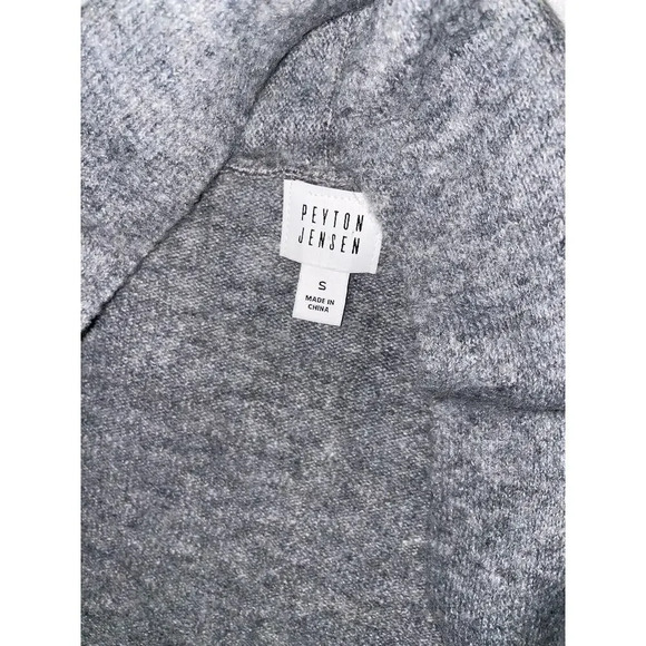 Peyton Jensen Cardigan Sweater Womens‎ Small Gray Knitted Tie Front Long Sleeve - Picture 2 of 3